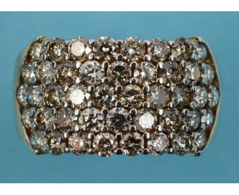 A 10ct gold and diamond ring, set 44 brilliant cut stones, approx. ring size R  See inside back cover colour illustration   C