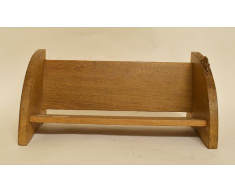 A Robert Mouseman Thompson oak book trough, 45.5 cm wide