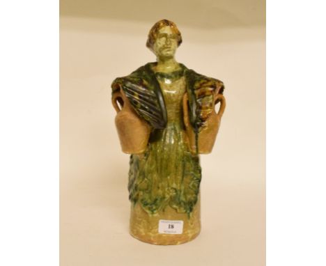 An Italian pottery figure, of a water carrier, bears a label ENAPI VIA  M STABILE 139 - TEL 1815 (?) PALERMO, GERBINO FIGURET