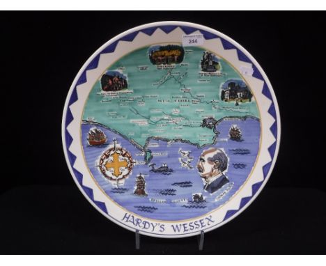 A LIMITED EDITION POOLE POTTERY CHARGER 'Hardy's Wessex', 77/250, 16" dia