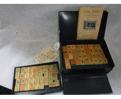 A VINTAGE MAHJONG SET in original box