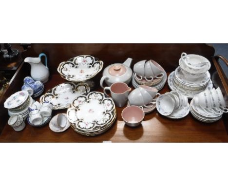 A COALPORT PART DESSERT SERVICE, a quantity of Poole pottery teaware and similar ceramics