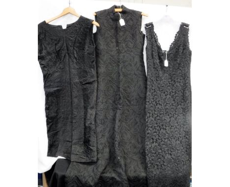 LIBERTY: A VINTAGE BLACK COCKTAIL DRESS and two other vintage black lace dresses (3)