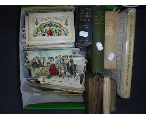 A COLLECTION OF VINTAGE POSTCARDS, ephemera and books