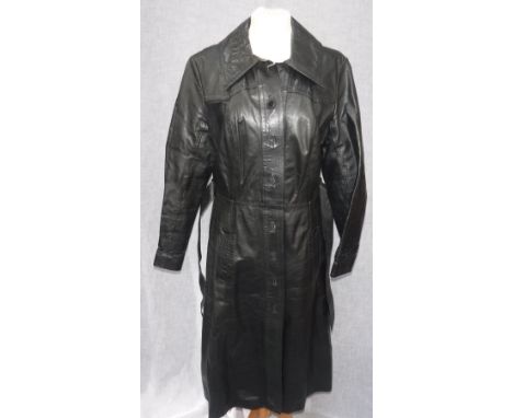A 1970'S LADIES LEATHER COAT,  a ladies vintage reversible cream/metallic coat and another similar vintage coat (3) 
