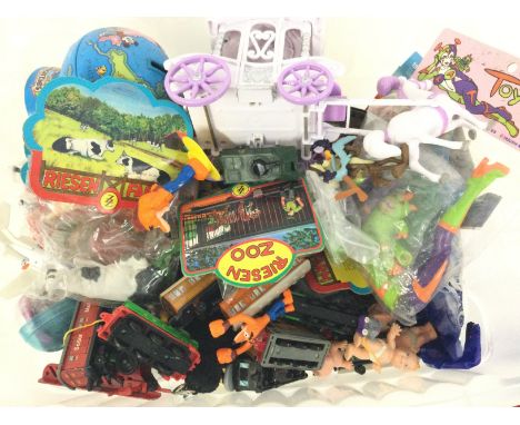 A Box Containing a Collection of Thomas the Tank Engine Toys. Plastic Figures, Diecast Etc. No Reserve.