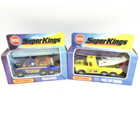 A Boxed Matchbox Motor-Cycle Transporter K-6 and a Pick-Up Truck K-11. NO RESERVE