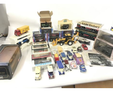 A collection of 20 boxed model vehicles and a further 17 loose. Includes racing cars..military vehicles and classics. By Atla