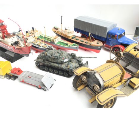 A Collection of Built Model Boats. A Lorry. Etc.