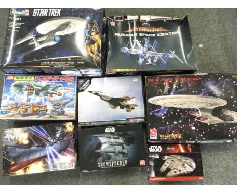 A Collection of Various Model Kits. Star Trek Generations and Armageddon have Been Part Built.