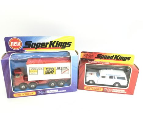 A Boxed Matchbox Scammell Container Truck K-24 and a Mercedes Ambulance K-63. NO RESERVE