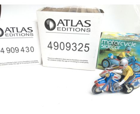 A Collection of 10 Atlas Model Aircraft and a Tin Plate Motorcycle With Sidecar.