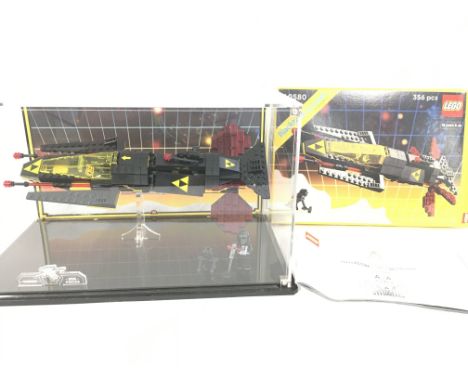 A Lego Blacktron Cruiser in Display Case. With Box And Manual.