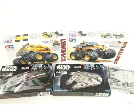A Small Collection of Model Kits Including Tamiya and Revell.