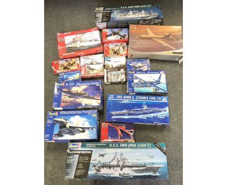 A Collection of Boxed Model Kits. Including Revell. Airfix. Etc. German S Boat has been Started.