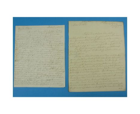 [Jacobite Rebellion - Battle of Prestonpans] - Sir John Cope  Two autograph letters from Sir John Cope to Lt.-General Thomas 