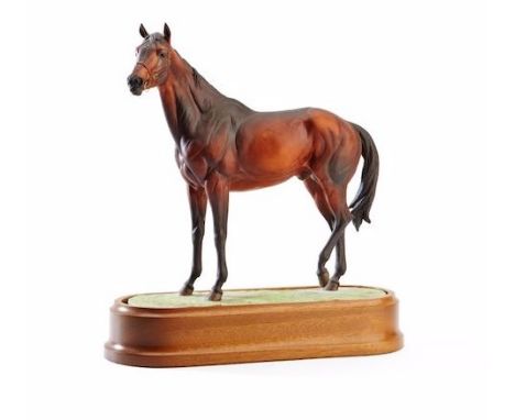 A Royal Worcester limited edition model, Mill Reef, modelled by Doris Lindner, with plinth and original box