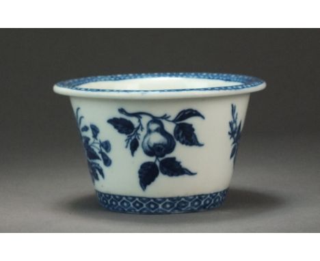 A very rare Caughley flower pot transfer-printed with the Pine Cone pattern, circa 1780-90, unmarked, 12.2cm diameterProvenan