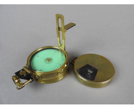 A Short and Mason Ltd, brass cased pocket clinometer, marked with War Department arrow and Short and Mason Ltd, London, 1906,