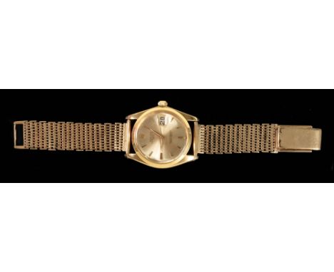 A Gentleman's 1960's Rolex Oyster Perpetual Date Wristwatch, the silvered dial with hourly baton markers, sweep seconds hand 