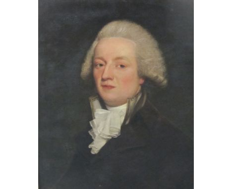 FOLLOWER OF THOMAS BEACH (1738-1806)Portrait of a Gentleman, quarter-length, wearing a dark brown Coat and white ruff; and Po