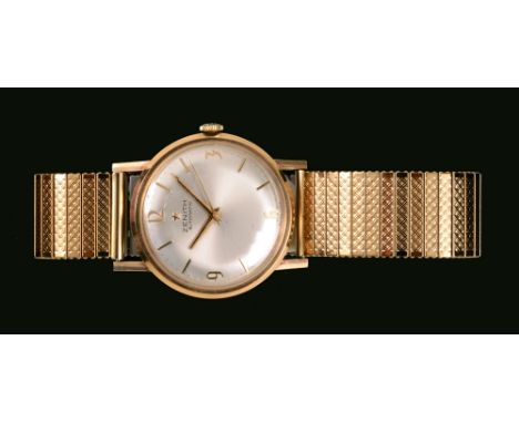 A gentleman's Zenith Automatic Wristwatch, the silvered dial with roman numerals, baton markers and sweep seconds hand in 9ct