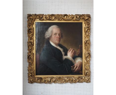 Louis Gabriel Blanchet, Rome 1735: an oil on canvas portrait of Rev Richard Dobbs on the grand tour, 26 1/2" x 23 1/2", in or