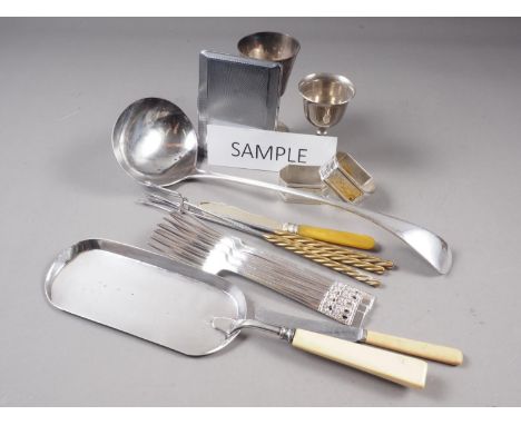 A Community Plate part table canteen, three silver napkin rings and other silver plated flatware, etc 