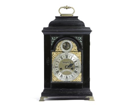 AN EBONISED BRACKET CLOCK BY NATHANIEL SEDDON, EARLY 18TH CENTURY AND LATER the brass eight day movement with an anchor escap