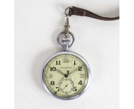 A Jaeger-LeCoultre military open faced pocket watch, the back signed 66/50 A18806