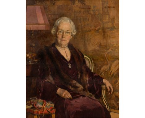 Karl Felkel (Austrian 1896-1980)/Portrait of Frances Cook/signed upper right/oil on canvas, 50cm x 40cm/Provenance: The Estat