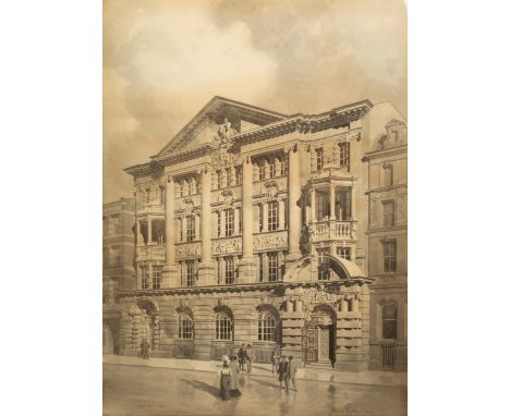 CWE, early 20th Century/Architectural Drawing of a Prospective Neo-Classical Building/initialled and dated lower right, CWE d