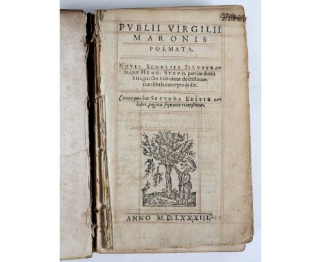Virgil. Poemata. Second Edition, Geneva, Stephanus, 1583. 8vo., orig. vellum gilt, arms on sides (worn and soiled, upper join