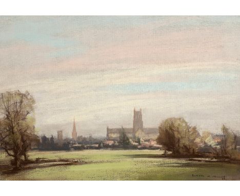 Aubrey R Phillips (British 1920-2005)/Worcester Cathedral from the Meadows/signed/watercolour, 33cm x 47cm CONDITION REPORT: 