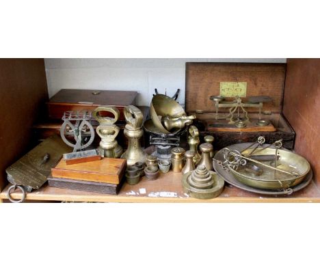 A Collection of Scales and Balances, including: beam scales, Avery beam scales, scissor action letter scales, Salter spring b