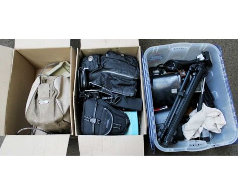 Three Boxes of Assorted Camera Equipment 