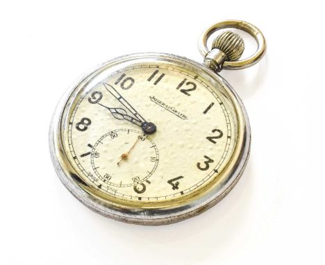 A Military Open Faced Pocket Watch, signed Jaeger LeCoultre, case back with military marks broad arrow 6E/50 A16923Movement i