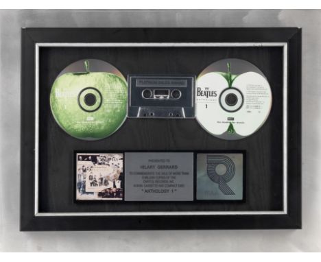 The Beatles: A Set Of Three RIAA 'Multi-Platinum' Disc Awards For The Albums Anthology 1, 2 And 3,1996-1997,the three RIAA-ce