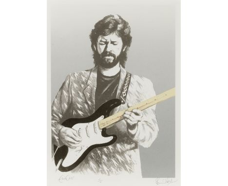 Ronnie Wood (British, born 1947): Eric Clapton,1988,an original limited edition serigraph print by Ronnie Wood of Eric Clapto