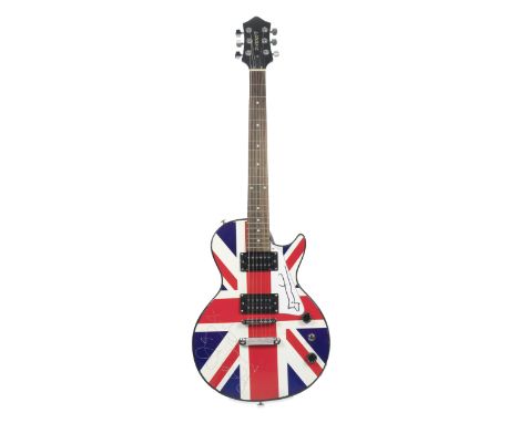 Noel Gallagher: An Autographed Les Paul-style Electric Guitar,no serial present, the top with Union Jack finish, signed twice