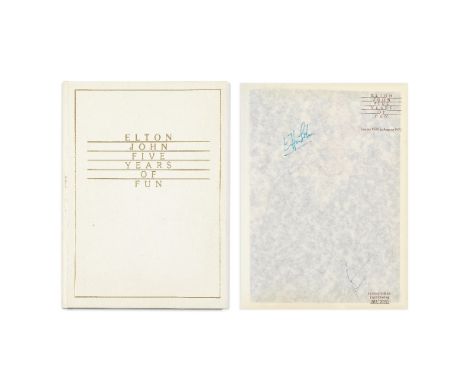 Elton John: An Autographed Copy Of Five Years Of Fun,Boutwell Enterprises Inc., 1975,First Printing Limited Edition numbered 