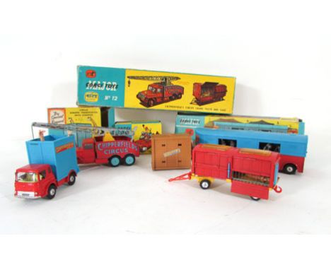 A collection of Corgi Chipperfields Circus vehicles to include gift set number 12, Transporter with horse model 1130 and othe