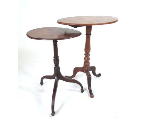 A 19th Century mahogany oval occasional tilt top table, baluster turned support and tripod base.  h. 69 cm; together with a 1