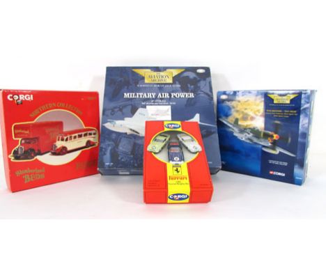 A Corgi Aviation archive military air power set together with a Mustang 'old crow' set and two other boxed Corgi sets (4 sets