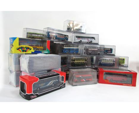 A collection of Corgi original omnibus die cast buses all under plastic domes (parcel) CONDITION REPORT: Generally good and u