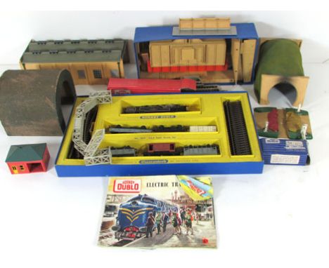 A Hornby dublo 2 rail electric train set, set 2019 with 2-6-4 tank goods train together with various leaflets (boxed), togeth