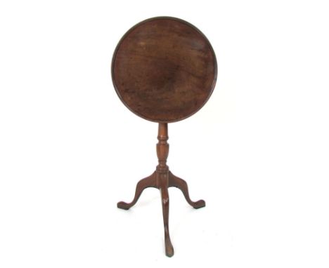 A 19th Century mahogany circular tilt top occasional table on a tripod base. h. 74 cm; together with a mahogany tripod wine t