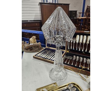 18" CUT CRYSTAL TABLE LAMP AND SHADE     