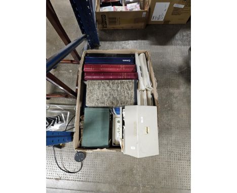 BOX CONTAINING QUANTITY OF STAMPS, FIRST DAY COVERS ETC     