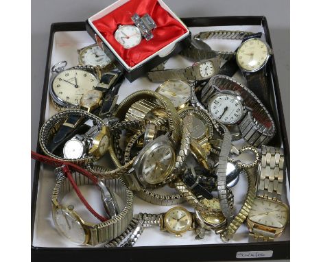 A collection of over 30 Ladies and Gentleman's manual wind wristwatches, Derrick, Timex, Oris, Sekonda etc